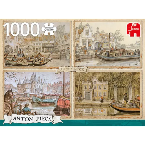 Anton Pieck puzzel 1000 stukjes Boten in de Gracht